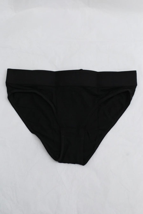BASERANGE Stretch Flared Briefs UNEL Collection Ribbed Cotton Portugal BAS-UNEL-HEI Black